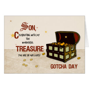 Son Gotcha-dagen med Pirat Treasure Hälsningskort