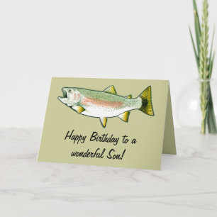 Son Grattis på födelsedagen: Regnbåge Trout Kort