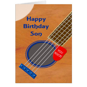 Son Guitar Player Birthday Hälsningskort