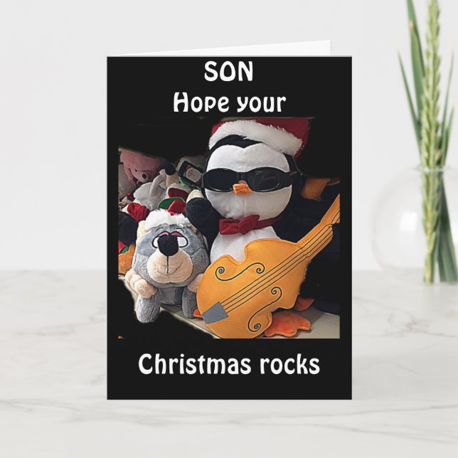 **SON*** H0PE Y0UR CHRISTMAS "R0CKS" HELGKORT (Framsida)