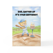 Son Happy Birthday Baseball Teddy Bear