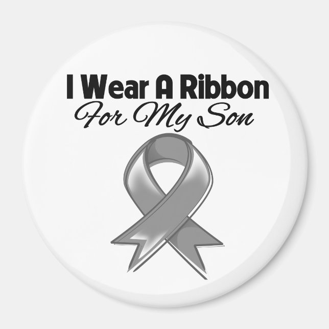 Son - I Bära A Grått Ribbon Magnet (Framsidan)
