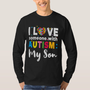 Son I Kärlek Heart Speciell Autism Awareness T Shirt