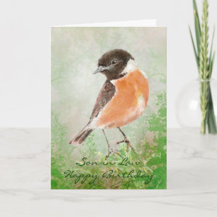 Son-i-Lag för Stonechat fågelgrattis på Kort