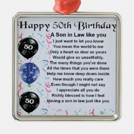 Son i lagdikt - 50th födelsedagdesign julgransprydnad metall