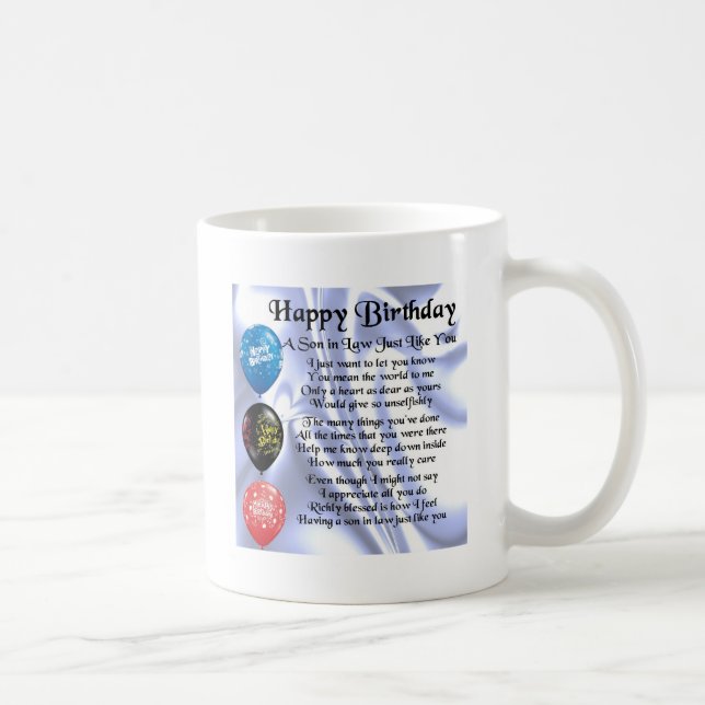 Son i lagdikt - grattis på födelsedagendesign kaffemugg (Höger)