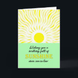 Son i Law Birthday Bright Sunshine Card Kort<br><div class="desc">Födelsedagskort för en svärson. En önskan om en fullt solsken på födelsedagen. Ett lysande och roligt kort som visar ett lysande sol som skickar ned ljusstrålar av solljus.</div>