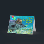 Son i Law Birthday Fish Redo till Party Kort<br><div class="desc">Du är en i en GILL-jon! På födelsedagsmorgonen för Son in Law finns framsidan av en fisk som håller ballonger med fenan och blåser en bullerproducent i party. Den har också en kamouflage fisketthatt med fiskeluber fastspända. Art,  bild och versell copyright © Shoaff Ballanger Studios,  2024.</div>