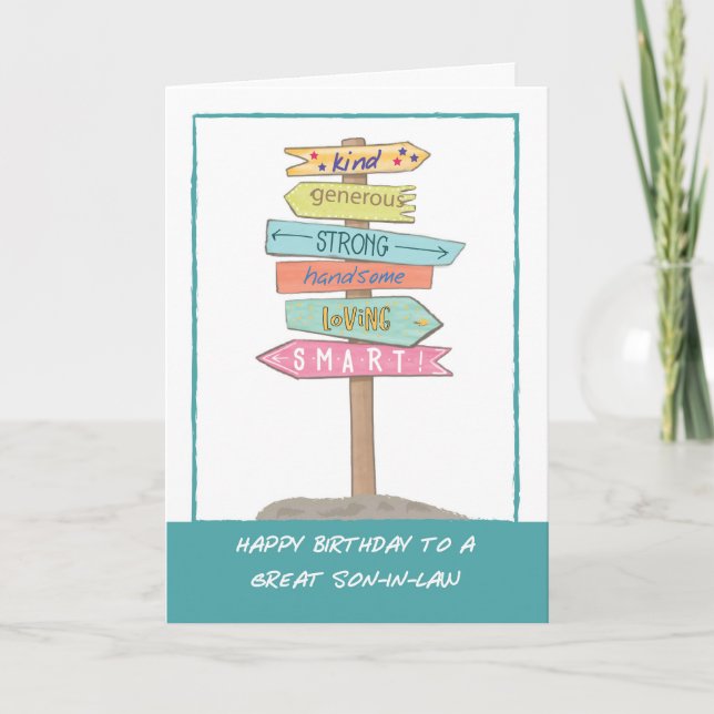 Son i Law Birthday Roligt SigBra Quties Kort (Framsida)