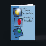 Son-in-Law Birthday Önskemål, Balloons Kort<br><div class="desc">Helt anpassade. Önska din svärson grattis på födelsedagen med det här lycklig-kortet.</div>
