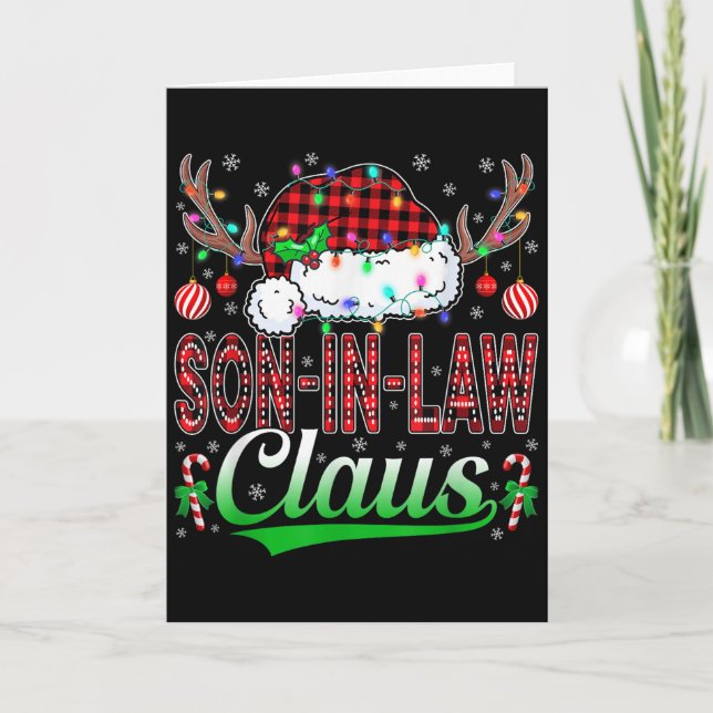 Son-in-law Claus Christmas Light Matching Family X Kort (Framsida)