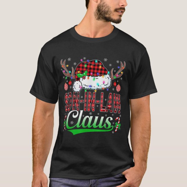 Son-in-law Claus Christmas Light Matching Family X T Shirt (Framsida)