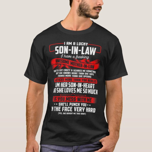 Son-in-Law Fantastisk Mor-In-Law Shirt T (Framsida)