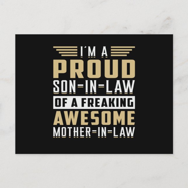 Son in law Far i Law Proud Lawdress Gift Idea Vykort (Framsida)
