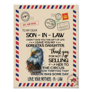 Son-in-Law   Till min kära svärson från Mor Fototryck