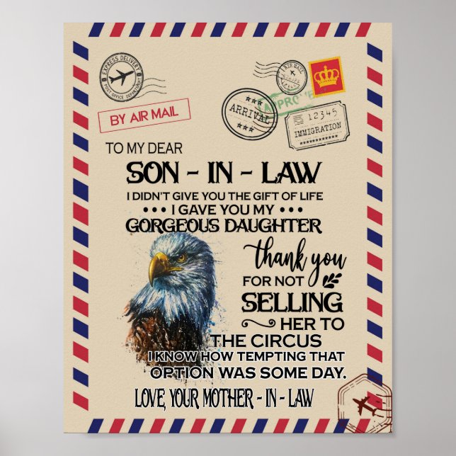 Son-in-Law | Till min kära svärson från Mor Poster (Framsidan)