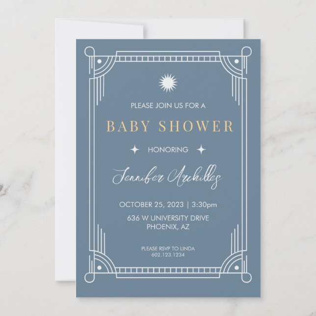 Son | Inbjudan till Tarot Baby Shower (Baksida)