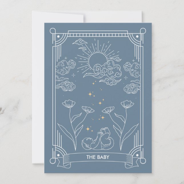 Son | Inbjudan till Tarot Baby Shower (Framsida)