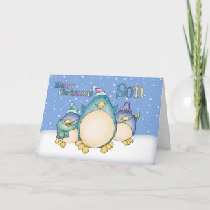 Son-julkort med Penguins Helgkort