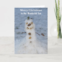 Son julkort Snögubbe Gräs Cone Nose Helgkort
