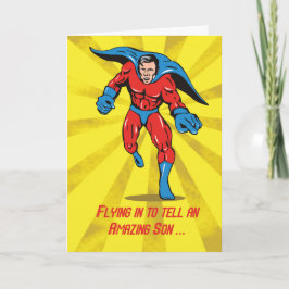 Son, kapad superhjälte 8:e födelsedagen kort