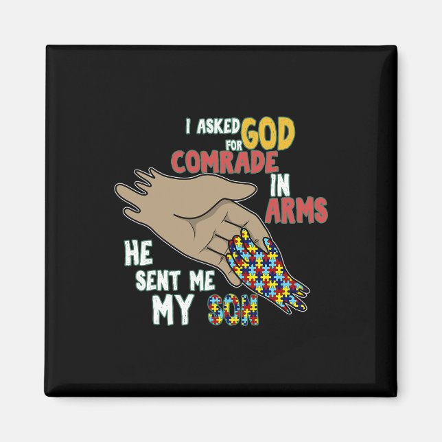 Son Kid Autistic Puzzle Biet Coola Autism Awarenes Magnet (Framsidan)