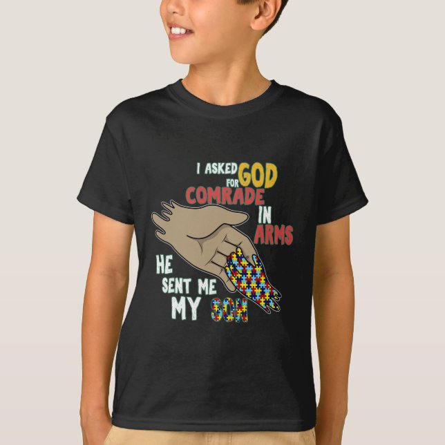 Son Kid Autistic Puzzle Biet Coola Autism Awarenes T Shirt (Framsida)