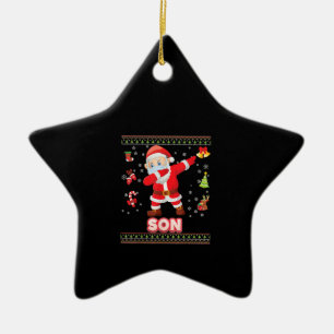 Son Kristus Mask Dabbing Santa Mask God jul Julgransprydnad Keramik