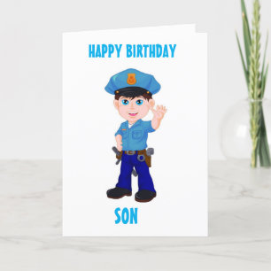 SON & MIN FAVORITE POLICEMAN PÅ BIRTHDAY! KORT