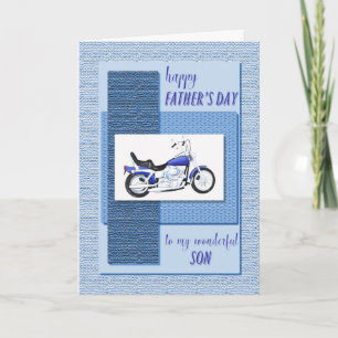 Son, motorcykel Fars dag Kort