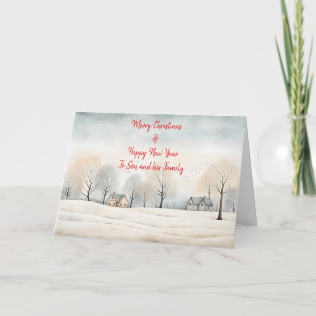 SON n FAMILY LAND SCENE CHRISTMAS-KORT Tack Kort (Framsida)
