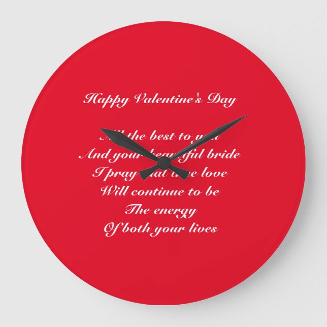 Son och brud Valentindagen Stor Klocka (Framsida)