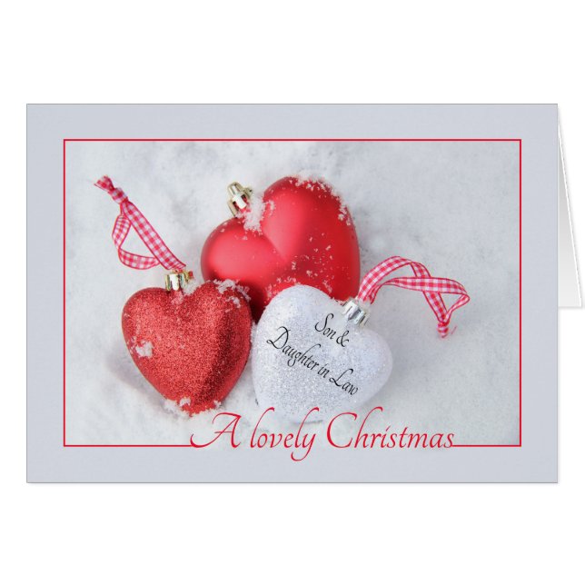 son och dotter i God jul-kort Hälsningskort (Framsidan Horizontal)