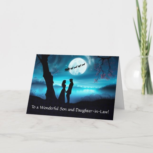 Son och dotter i Jul-Helgdag Kort (Framsida)