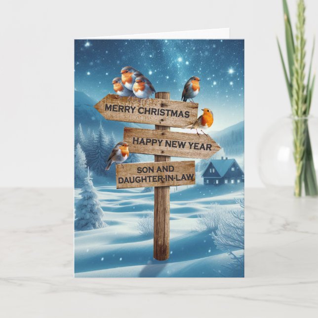 Son och dotter i Jul Robins Helgkort (Framsida)