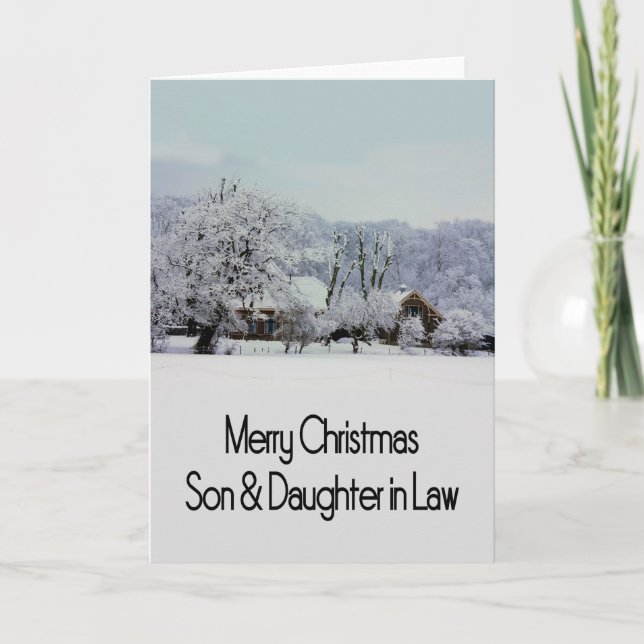 son och dotter i laggod julkort helgkort (Framsida)