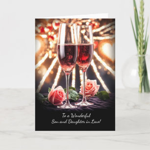 Son och dotter i Law Alla hjärtans dag Rosa Kort