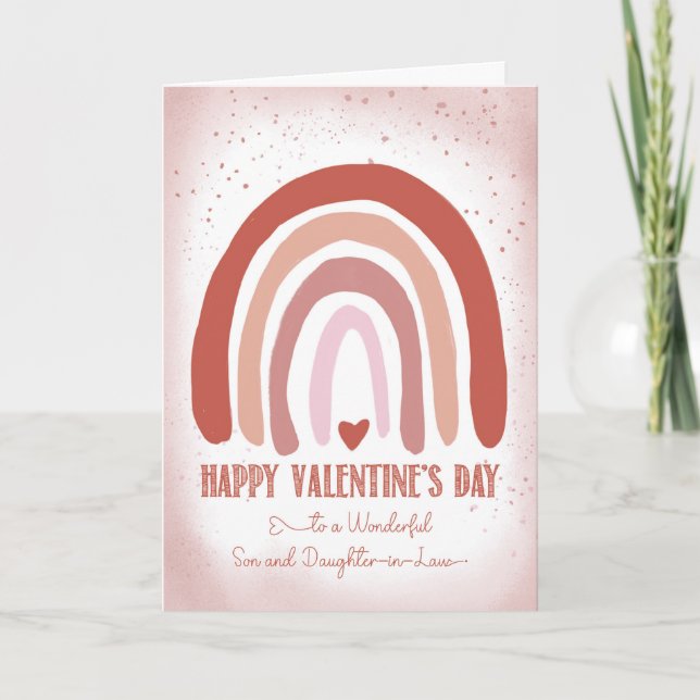 Son och dotter i Law Valentine Hand Payed Kort (Framsida)