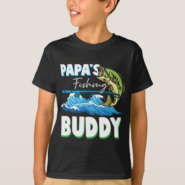 Son och Far Fiske efter Buddy Fly Fisherman Pappa T Shirt (Framsida)