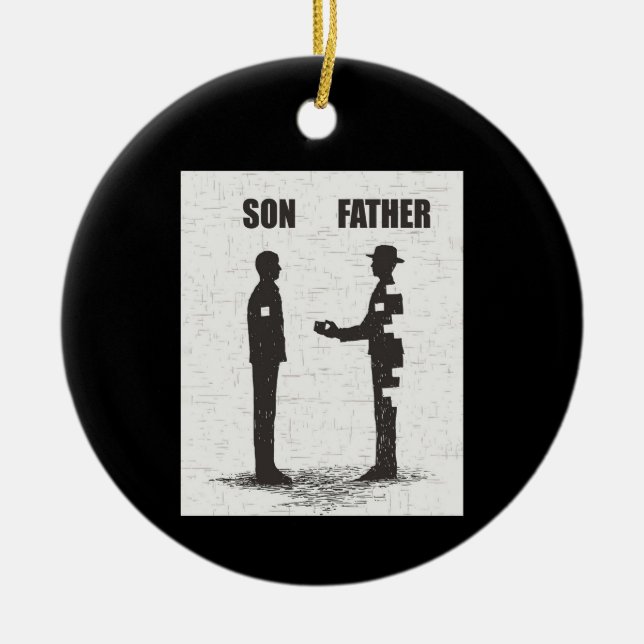 Son och Far Julgransprydnad Keramik (Framsidan)