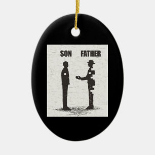 Son och Far Julgransprydnad Keramik