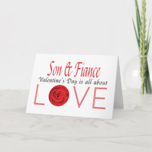 Son och Fiance Glad Alla hjärtans dag Ro Helgkort