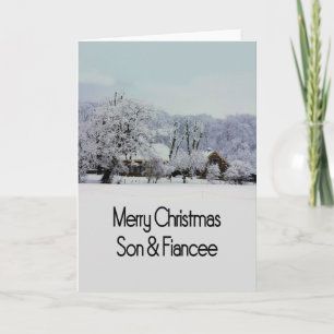 son- och Fiancee God jul-kort Helgkort