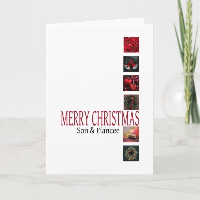 son- och Fiancee God jul-kort Helgkort (Framsida)