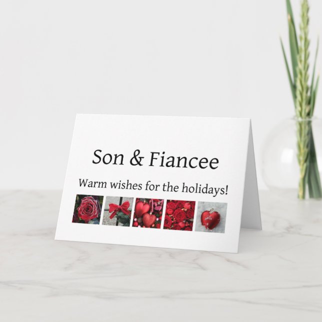 son- och Fiancee God jul-kort Helgkort (Framsida)