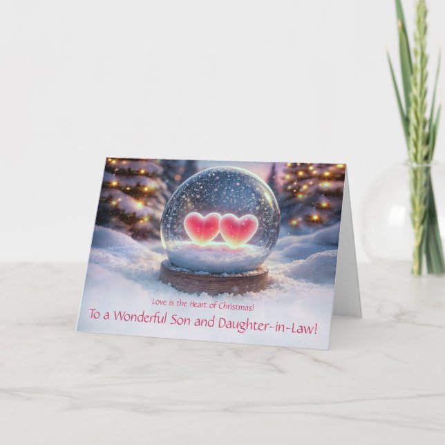 Son och fru Dotter i lag Vacker jul Kort (Framsida)