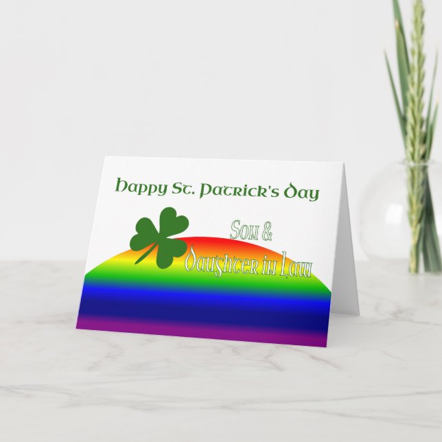 Son och fru Lycklig St. Patrick's Day Kort (Framsida)