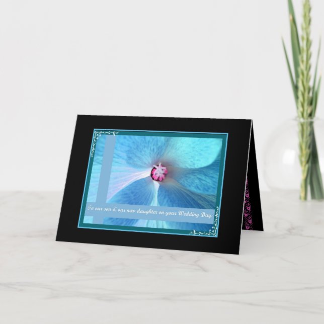 Son och svärdotter -  Grattis på bröllopsdagen Kort (Framsida)