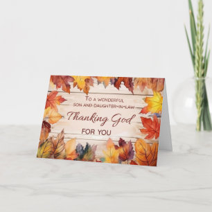 Son och svärdotter-Thanksgiving: Tack Gud. Kort