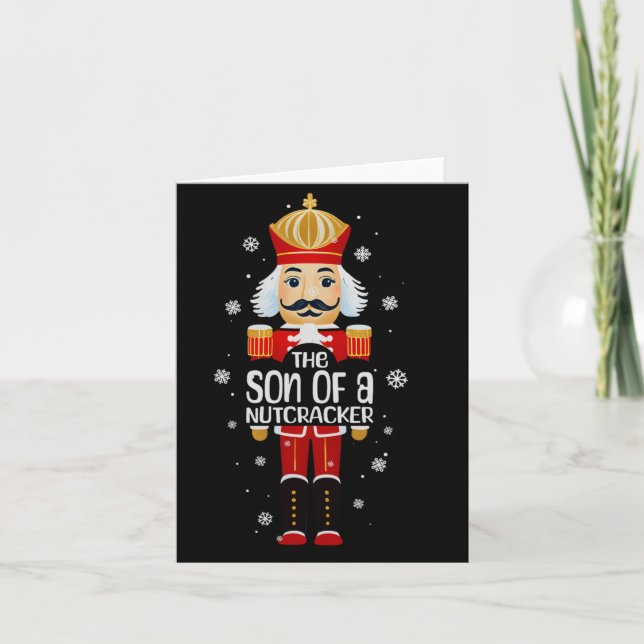 Son Of A Nutcracker Funny Christmas Family Matchin Kort (Framsida)